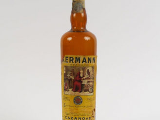 Vente aux enchères 1 VIEILLE BOUTEILLE LIQUEUR KERMANN JAUNE CAZANOVE - ELA