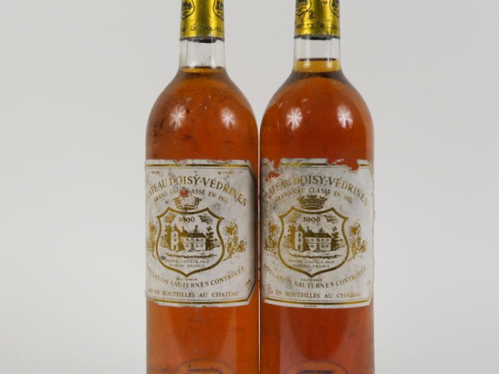 2 BOUTEILLES CHÂTEAU DOISY VEDRINES CC SAUTERNES - 1990 - BG/ELA/BS