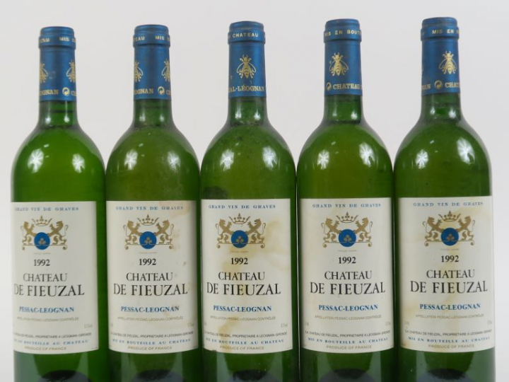 5 BOUTEILLES CHÂTEAU DE FIEUZAL GRAVES - 1992