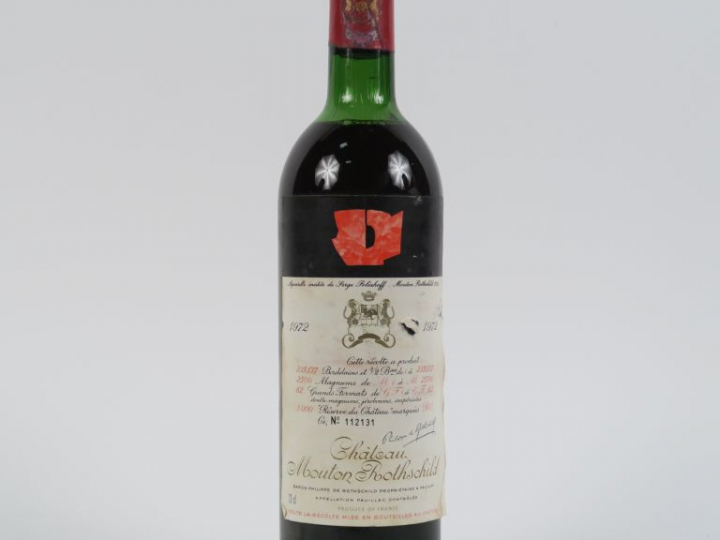 1 BOUTEILLE CHÂTEAU MOUTON ROTHSCHILD 1er GCC PAUILLAC - 1972 - HEP/EL