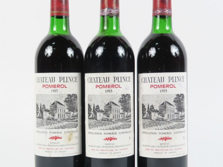 3 BOUTEILLES CHÂTEAU PLINCE POMEROL - 1985 - 1 LB/2 HEP