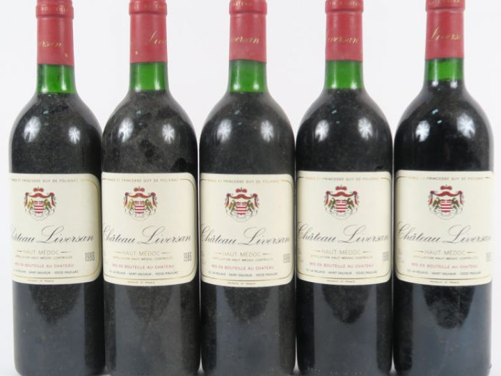 5 BOUTEILLES CHÂTEAU LIVERSAN HAUT MEDOC - 1986 - BG