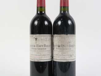Vente aux enchères 2 BOUTEILLES CHÂTEAU HAUT BAILLY GCC GCC GRAVES - 1989 - BG/EA