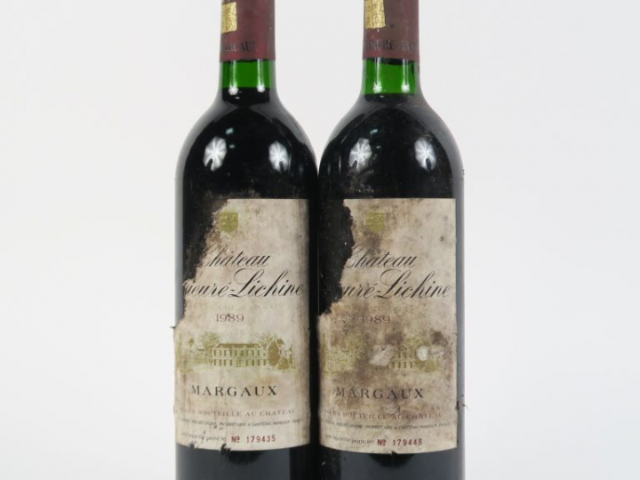 2 BOUTEILLES CHÂTEAU PRIEURE LICHINE GCC MARGAUX - 1989 - BG/EA