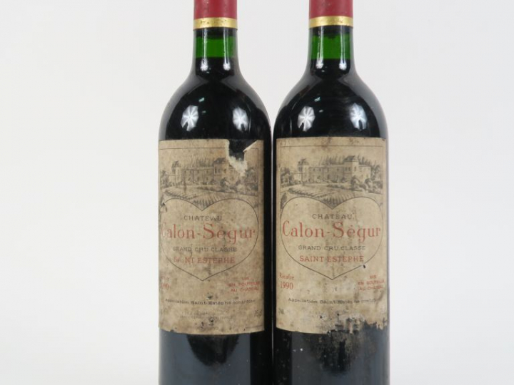2 BOUTEILLES CHÂTEAU CALON SEGUR GCC ST ESTEPHE - 1990 - BG/EA