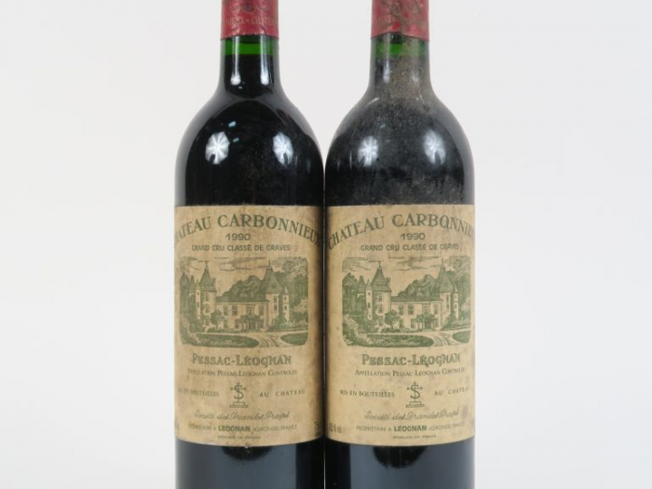 2 BOUTEILLES CHÂTEAU CARBONNIEUX GCC GRAVES - 1990 - ELS