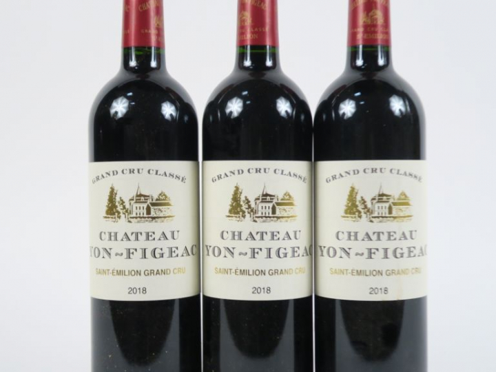 3 BOUTEILLES CHÂTEAU YON FIGEAC GC ST EMILION - 2018