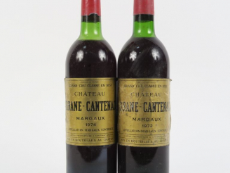 Vente aux enchères 2 BOUTEILLES CHÂTEAU BRANE CANTENAC GCC MARGAUX : 1 de 1972 LB - 1 de 