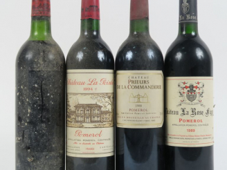 Vente aux enchères 4 BOUTEILLES POMEROL : 1 CHÂTEAU PRIEURS DE LA COMMANDERIE 1988 BG - 1