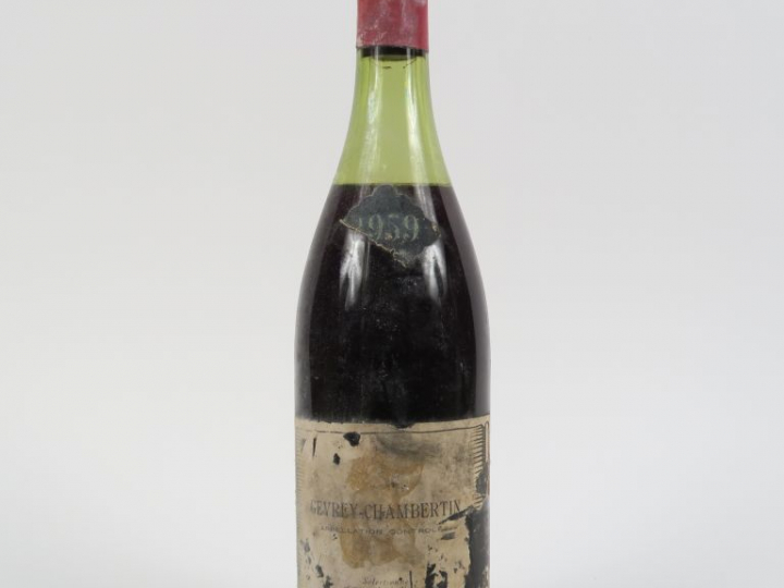 1 BOUTEILLE GEVREY CHAMBERTIN A. ROSSIGNEUX - 1959 - 5,5 CM