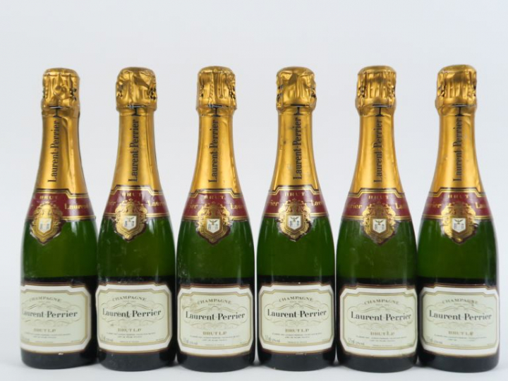 6 DEMIES BOUTEILLES CHAMPAGNE LAURENT PERRIER BRUT  - COFFRET