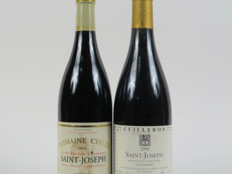 Vente aux enchères 2 BOUTEILLES SAINT JOSEPH 2004 : 1 'LES SERINES' CUILLERON - 1 'CUVÉE 