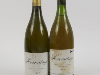 Vente aux enchères 2 BOUTEILLES HERMITAGE J.L. GRIPPAT : 1 BLANC 1996 CAPSULE ABSENTE - 1