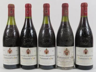 Vente aux enchères 5 BOUTEILLES CHATEAUNEUF DU PAPE DOMAINE DE BEAURENARD : 1 de 1992 - 2