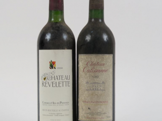 Vente aux enchères 2 BOUTEILLES COTEAUX D'AIX EN PROVENCE :  1 CHÂTEAU CALISSANNE 1989 - 