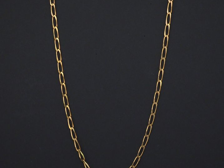Chaine en or jaune, maille gourmette. Long. 50,5 cm  Poids. 15,55 g