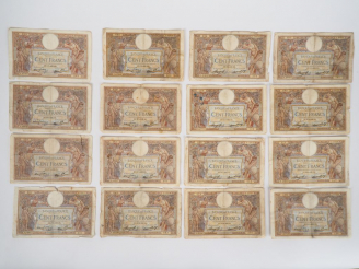 Vente aux enchères Ensemble de 41 billets de 100 francs anciens.