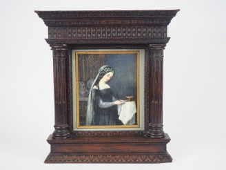 Vente aux enchères Anaïs COLIN TOUDOUZE. "Jeune fille romantique". Aquarelle, signée et d