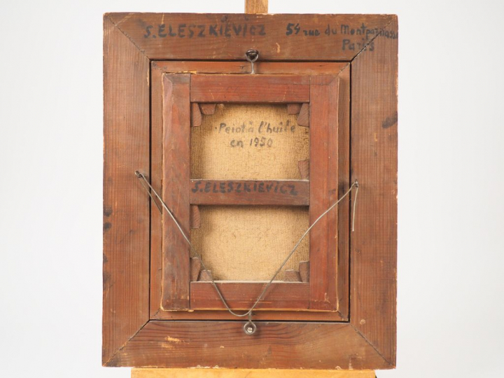 Stanislas ELESZKIEVICZ. "Autoportrait". Huile sur toile, signée en bas