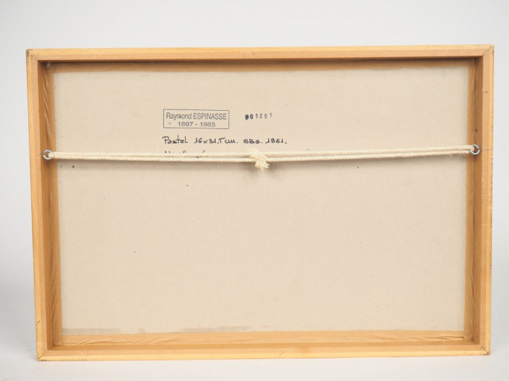 Raymond ESPINASSE. "Nu allongé". Pastel, signé et monogrammé, daté 196