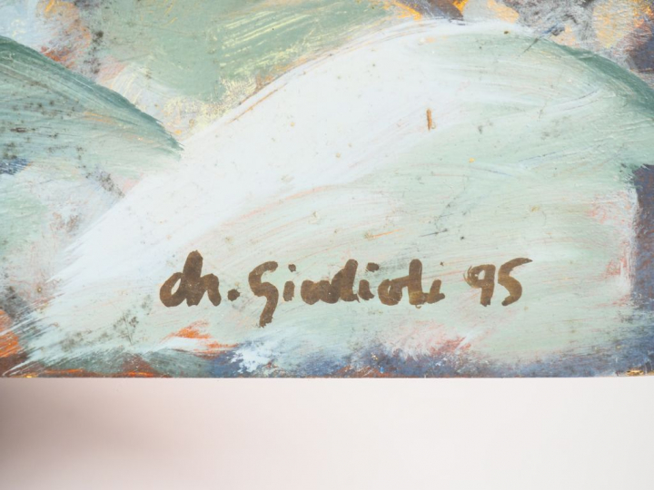 Charles GIULOLI. "une œuvre sans fin". Huile sur panneau de bois. Sign