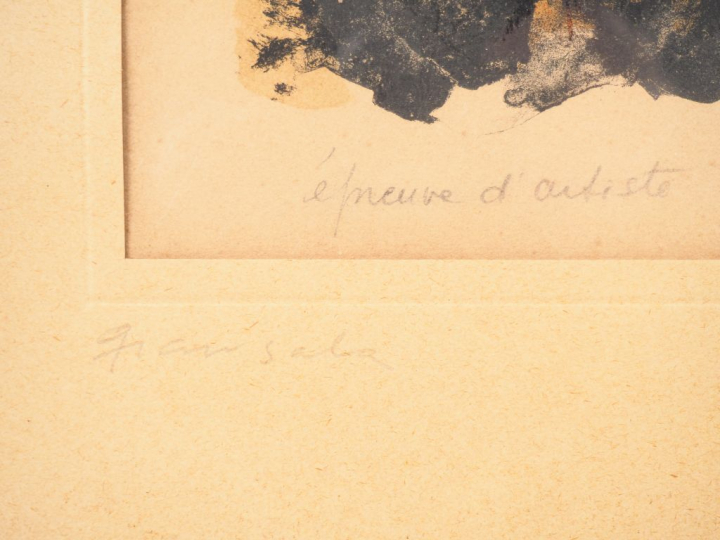 Emilio GRAU-SALA. "La pose". Lithographie, épreuve d'artiste signée et