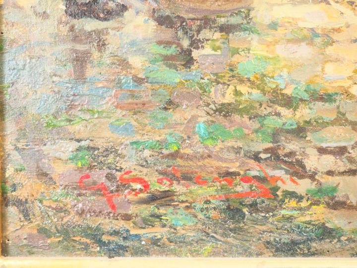 Giuseppe SOLENGHI. "Marayeuses". Huile sur toile, signée en bas à gauc