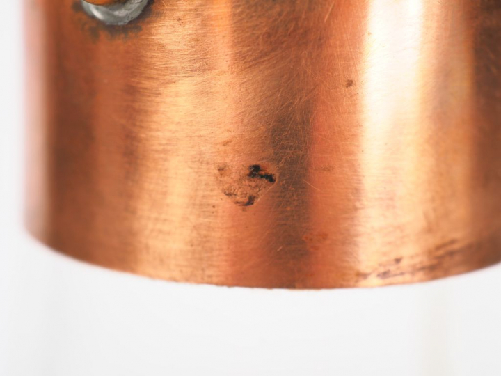 WMF. (attribué à) Pichet en verre, laiton et cuivre. H. 24,5 cm.