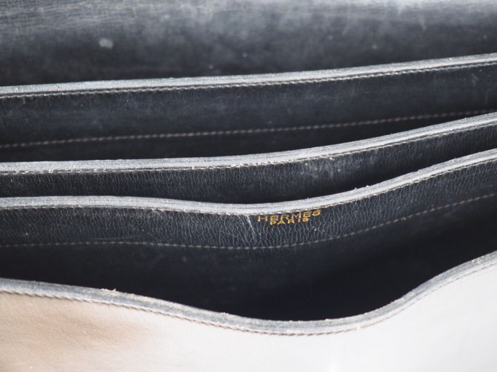 HERMES Paris.  Sac à dépêche GM Avant 1950 3 Soufflets 4 compartiments