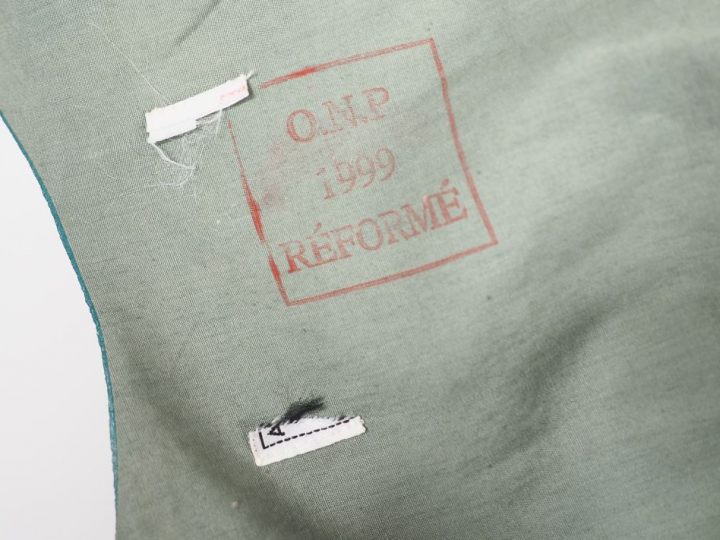 Robe et écharpe en mousseline de couleur turquoise conçues par Pier Lu