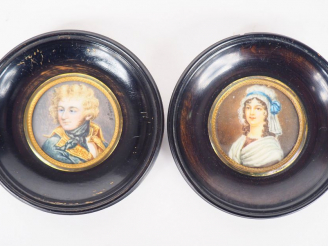 Vente aux enchères GUERIN. "portrait d'homme à la chevelure blonde". Miniature signée. Di