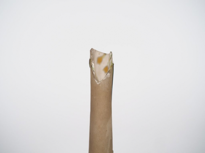 GALLE. Vase soliflore en verre, à décor gravé en camée et à l'acide de