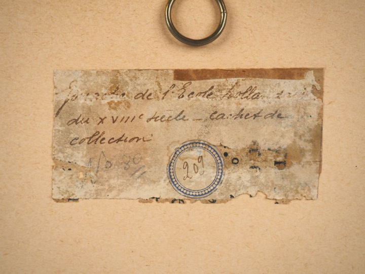 Ecole française fin XVIIIème début XIXème. "paysage animé" Dessin au c