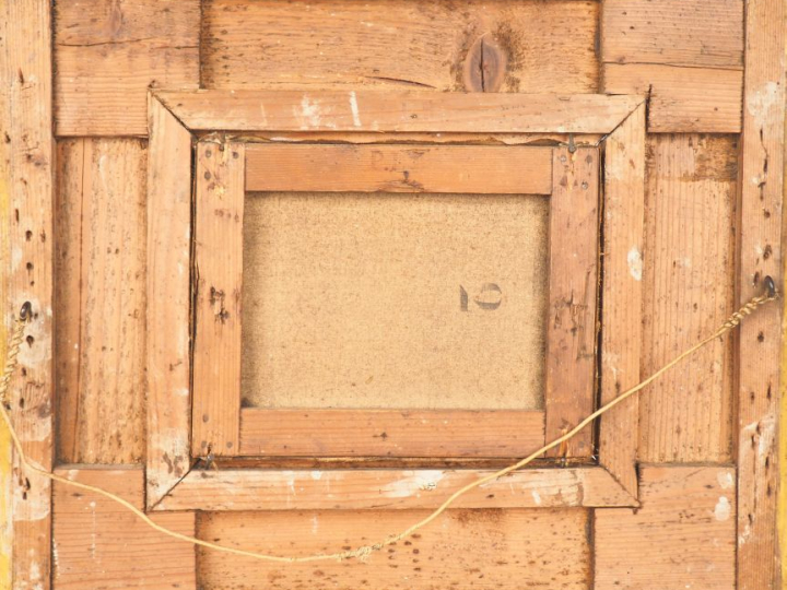 Ecole française fin XIXème. "Marine". Huile sur toile, signée en bas à