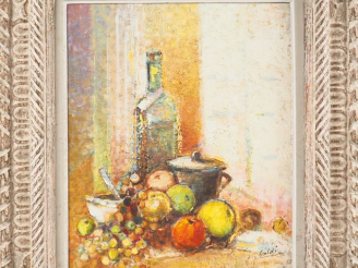 Vente aux enchères Pierre BALDI. "Nature morte" Huile sur toile, signée en bas à droite. 