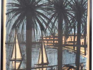 Vente aux enchères Bernard BUFFET.  "Baie de Cannes" Lithographie, signée en bas à droite
