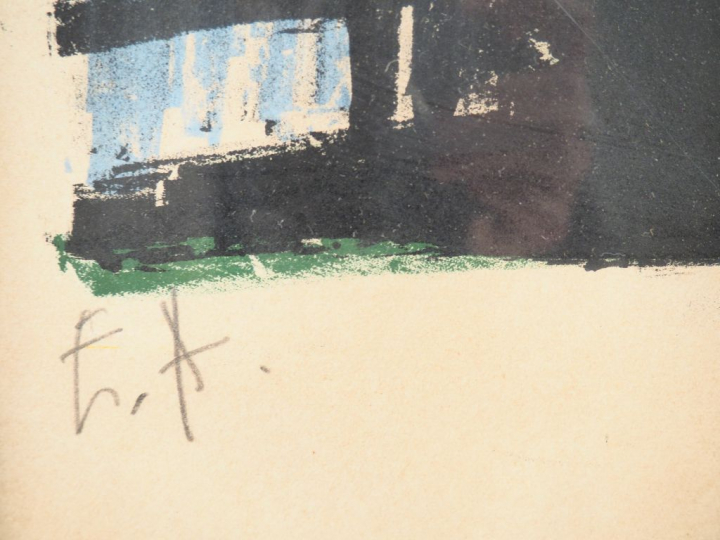 Bernard BUFFET.  "Baie de Cannes" Lithographie, signée en bas à droite
