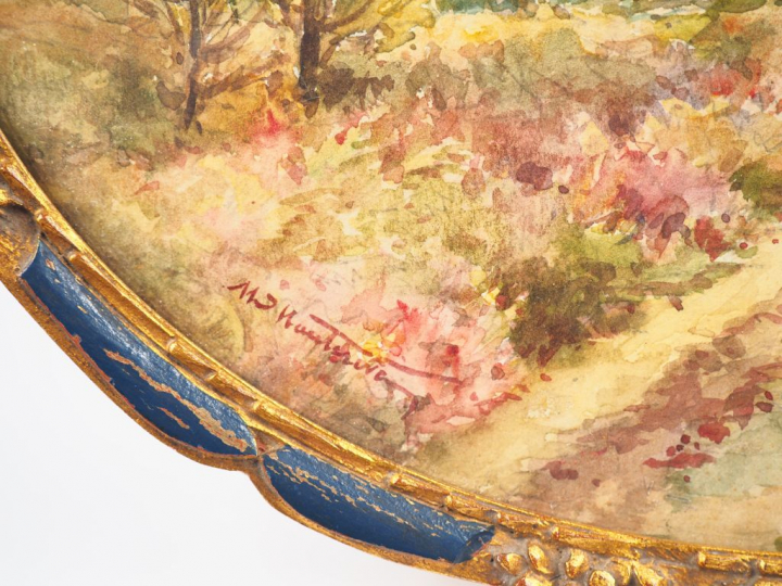 HAUTERIVE. "Paysage". Aquarelle, signée en bas à gauche. Dim. 23 x 29 