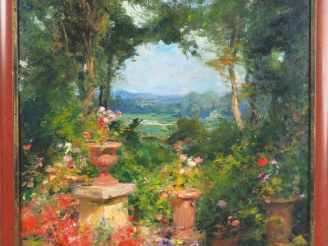 Vente aux enchères Henri ROUSSEAU. (attribué à). "Jardin de la ferrage à Grasse". Huile s