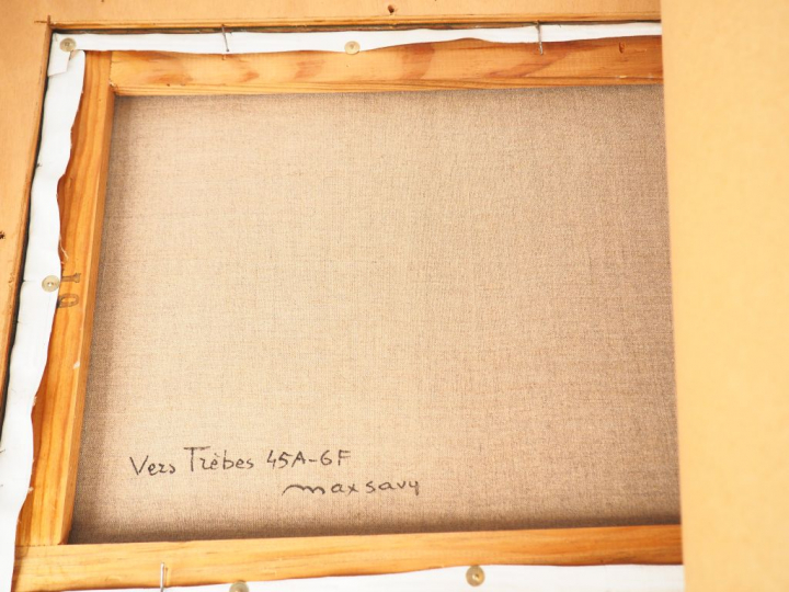 Max SAVY.  "Paysage animé des Corbières" Huile sur toile, signée en ba