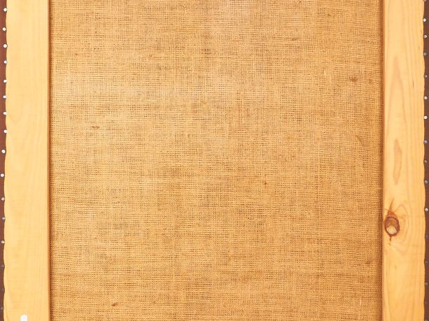 Tapisserie fin XIXème à décor polychrome de vase fleuri et d'une tige 