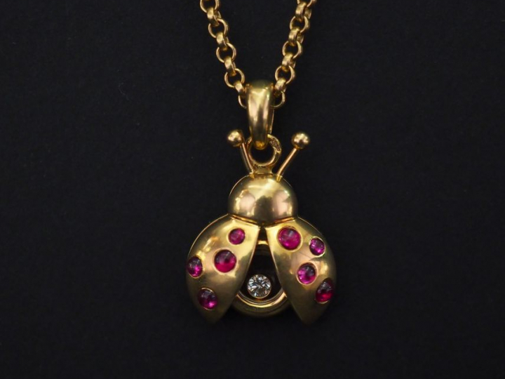 CHOPARD, L.U.C Chaine en or jaune, maille forçat, ornée d’un pendentif