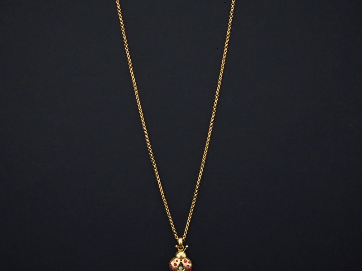 CHOPARD, L.U.C Chaine en or jaune, maille forçat, ornée d’un pendentif
