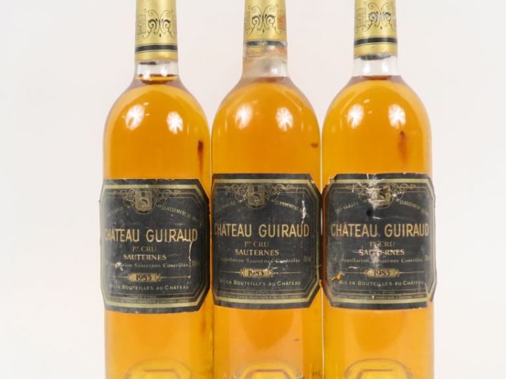 3 BOUTEILLE CHÂTEAU GUIRAUD 1er CC SAUTERNES - 1985 - BG
