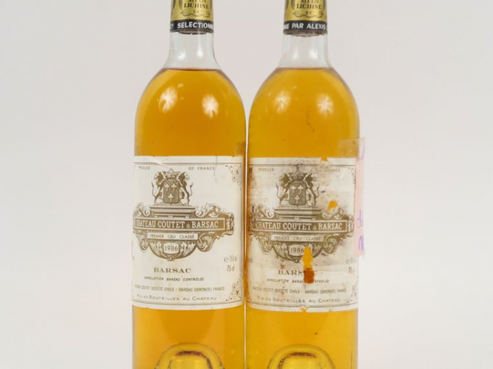 2 BOUTEILLES CHÂTEAU COUTET 1er CC SAUTERNES - 1986 - LB/1 EA