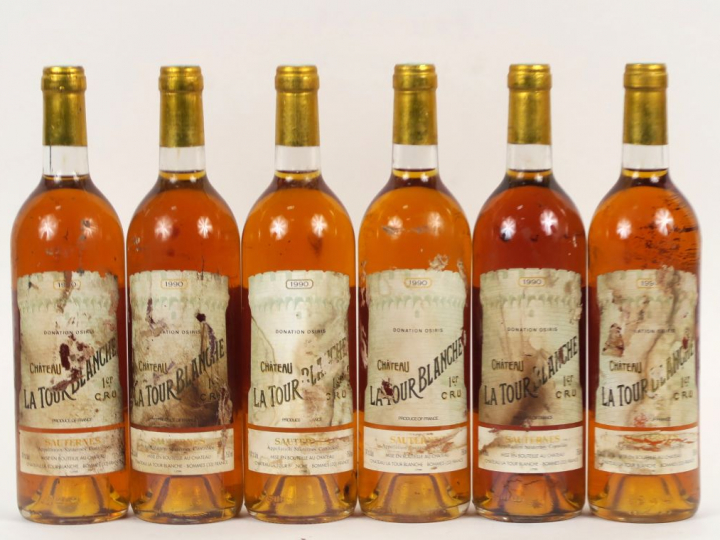 6 BOUTEILLES CHÂTEAU LA TOUR BLANCHE 1er CC SAUTERNES - 1990 - EA