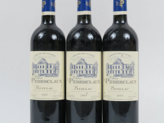 Vente aux enchères 3 BOUTEILLES CHÂTEAU PEDESCLAUX GCC PAUILLAC - 2005