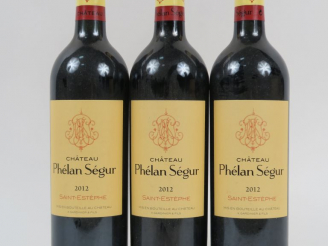 Vente aux enchères 3 BOUTEILLES CHÂTEAU PHELAN SEGUR ST ESTEPHE - 2012