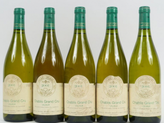 Vente aux enchères 5 BOUTEILLES CHABLIS GC 'VALMUR' JEAN MARC BROCARD - 2001