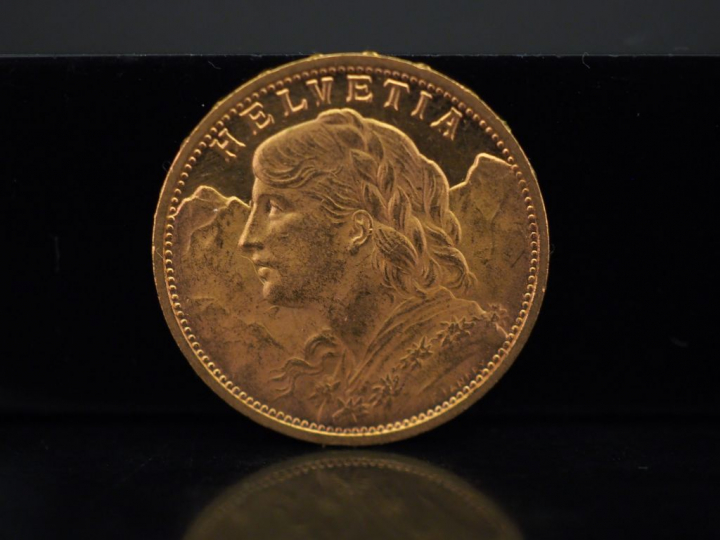 Pièce de 20 Francs suisse or, 1927-B.  FRAIS ACHETEURS 5% TTC.   